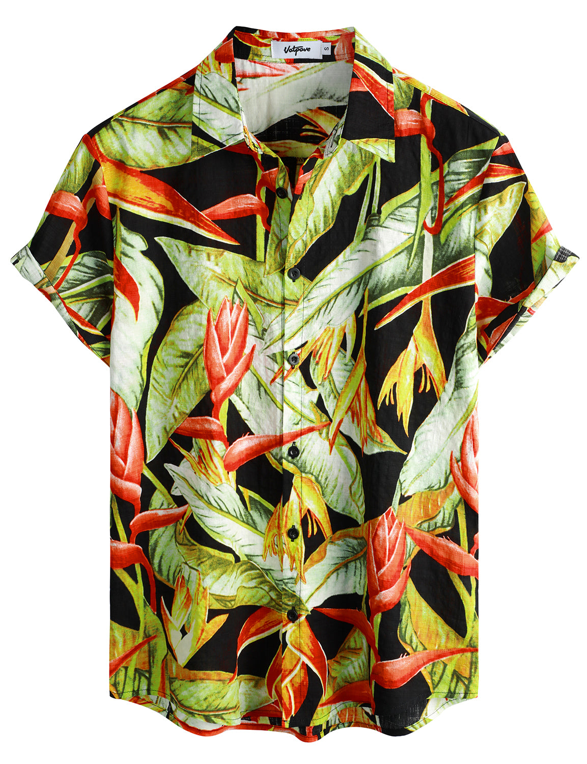VATPAVE Mens Floral Hawaiian Shirts Short Sleeve Button Down Beach Shirts