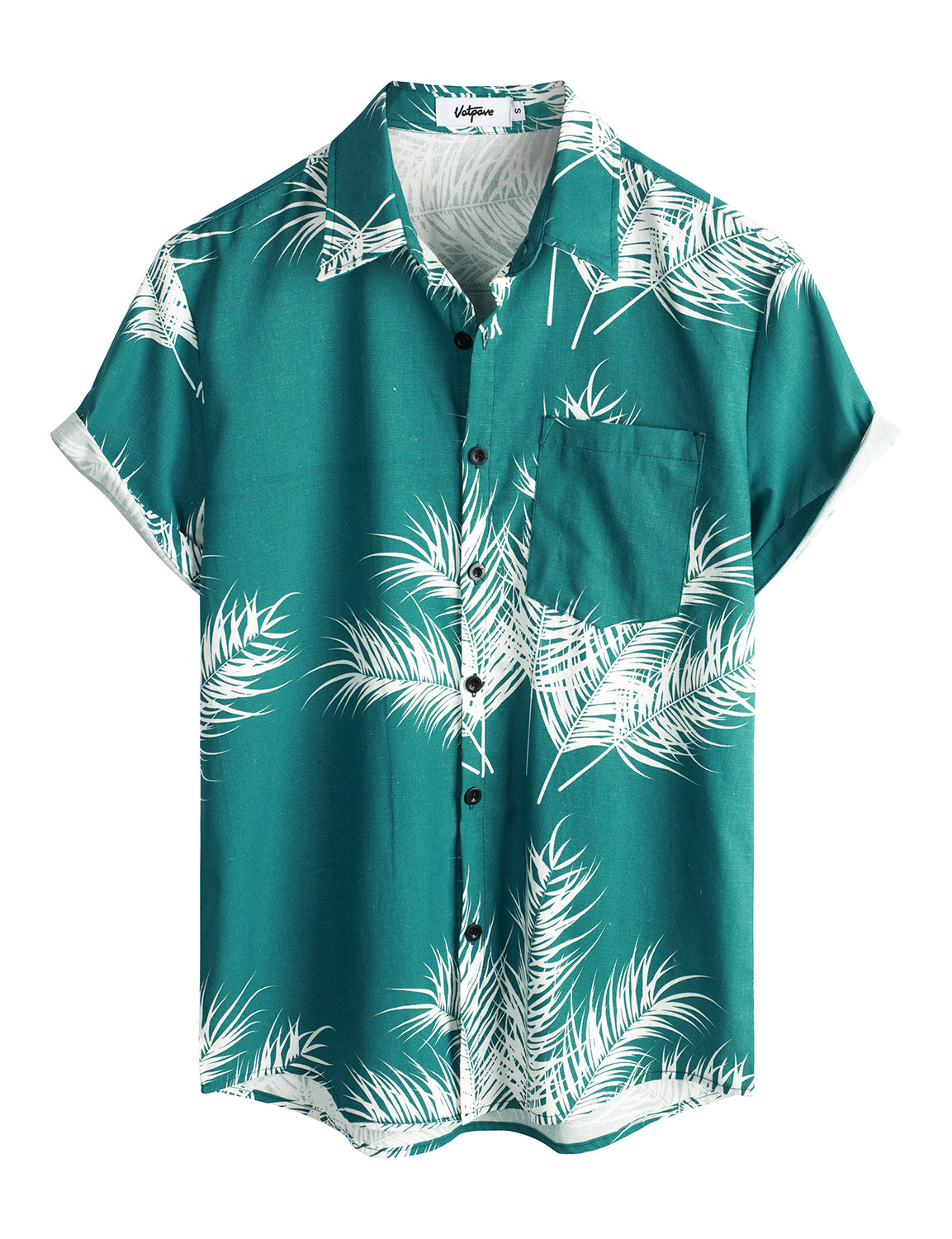 VATPAVE Mens Hawaiian Floral Shirts Cotton Linen Casual Button Down Sh