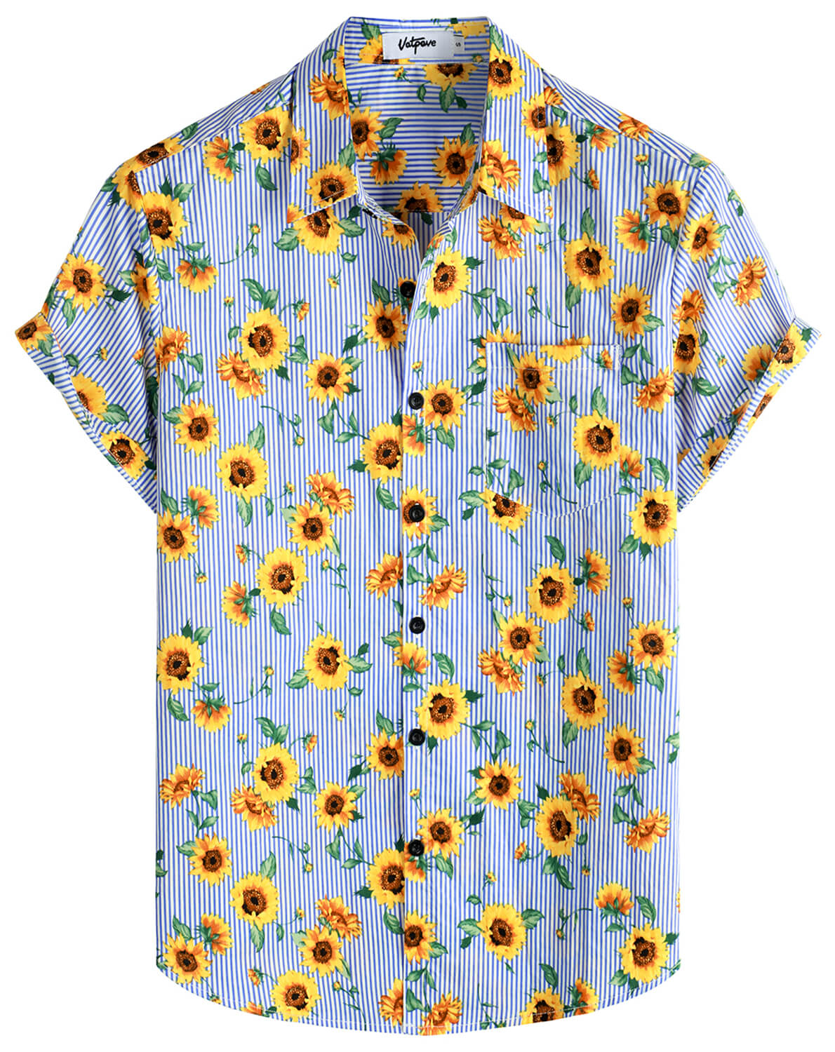 VATPAVE Mens Floral Hawaiian Shirt Casual Button Down Short Sleeve Aloha Beach Shirts