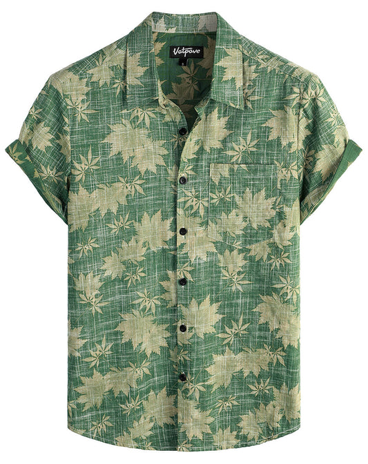 VATPAVE Mens Front Pocket Hawaiian Shirts Casual Short Sleeve Button Down Beach Shirts