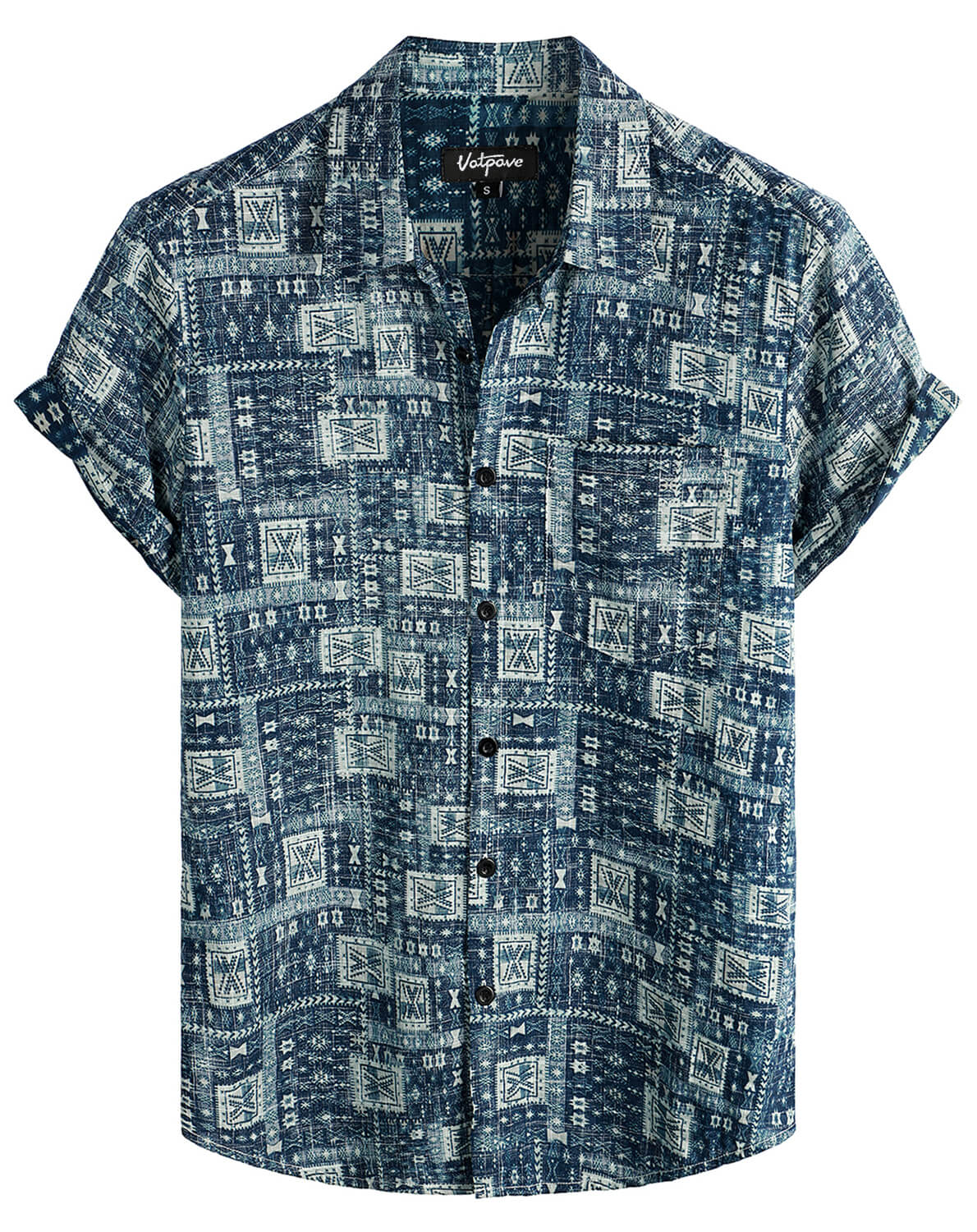 VATPAVE Mens Front Pocket Hawaiian Shirts Casual Short Sleeve Button Down Beach Shirts