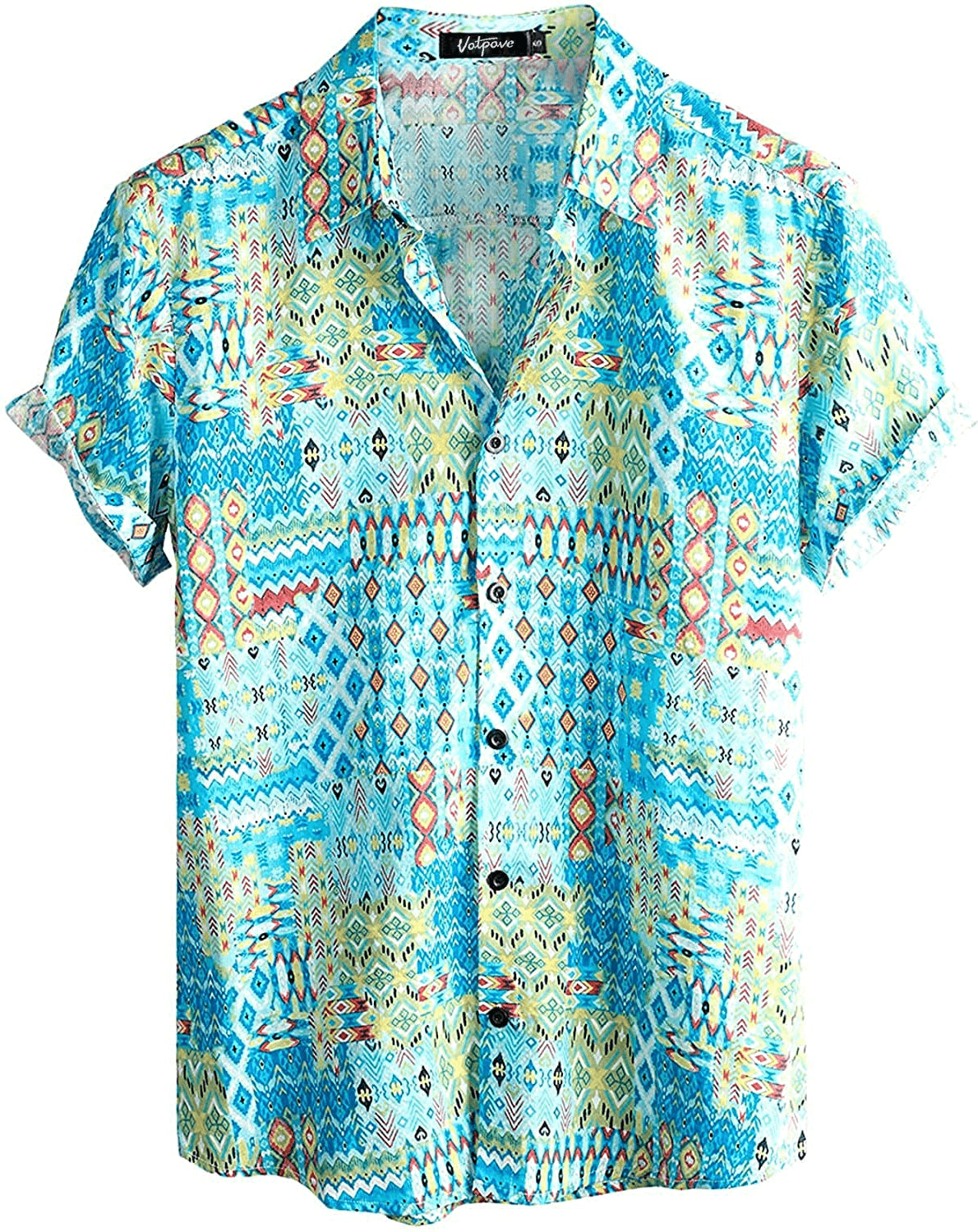 VATPAVE Mens Floral Hawaiian Shirts Short Sleeve Button Down Beach Shirts Outfits