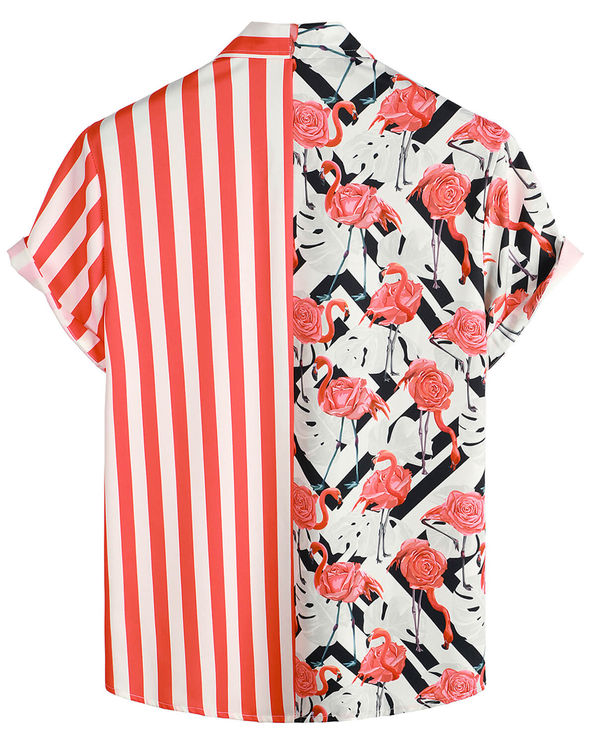 Men's Flamingo Hawaiian Shirt - Short Sleeve Linen Button-Down Beach Shirt For Summer
