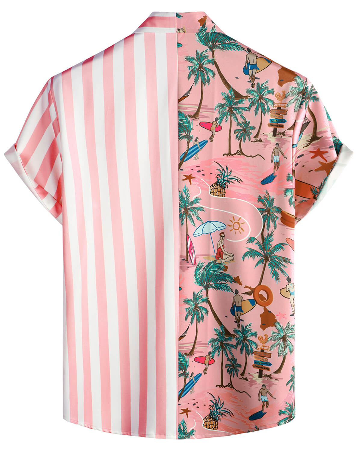 VATPAVE Mens Hawaiian Flamingo Shirts Casual Short Sleeve Button Down Shirt Summer Shirts