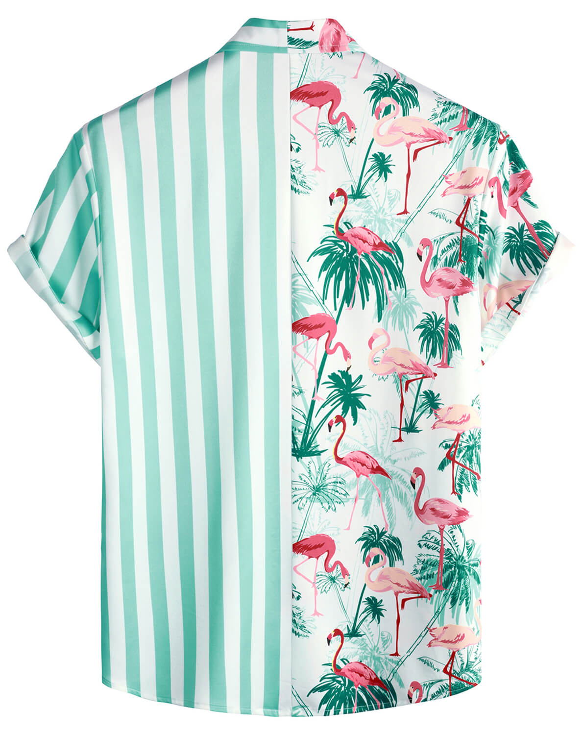 VATPAVE Mens Hawaiian Flamingo Shirts Casual Short Sleeve Button Down Shirt Summer Shirts