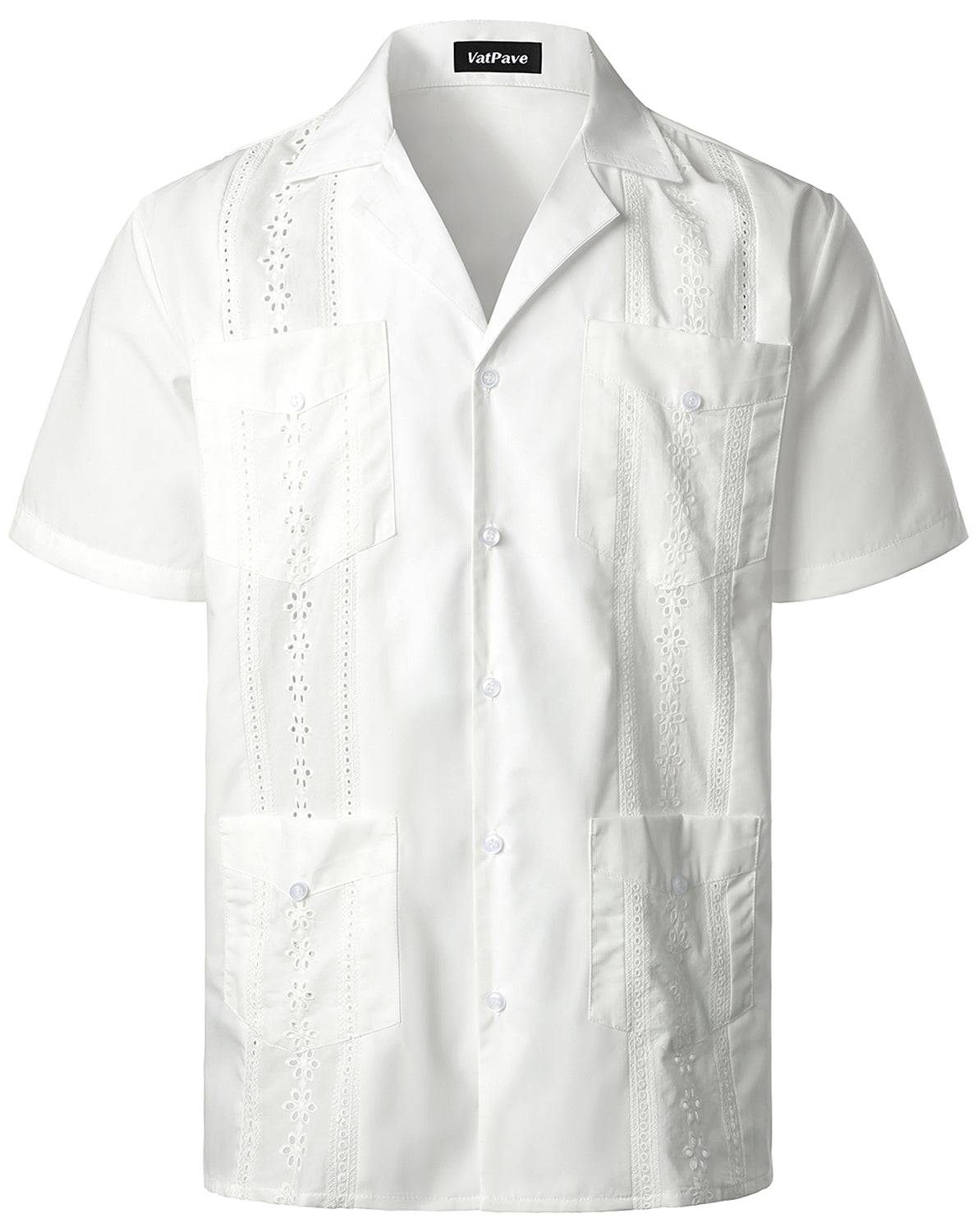 VATPAVE Mens Short Sleeve Button Down Cuban Guayabera Shirts