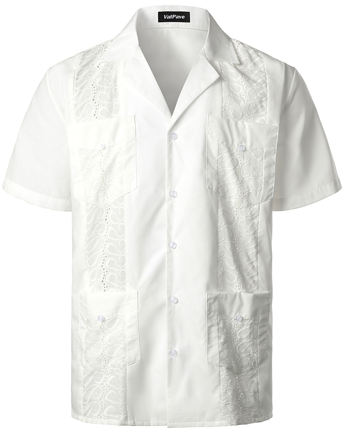 VATPAVE Mens Short Sleeve Button Down Cuban Guayabera Shirts