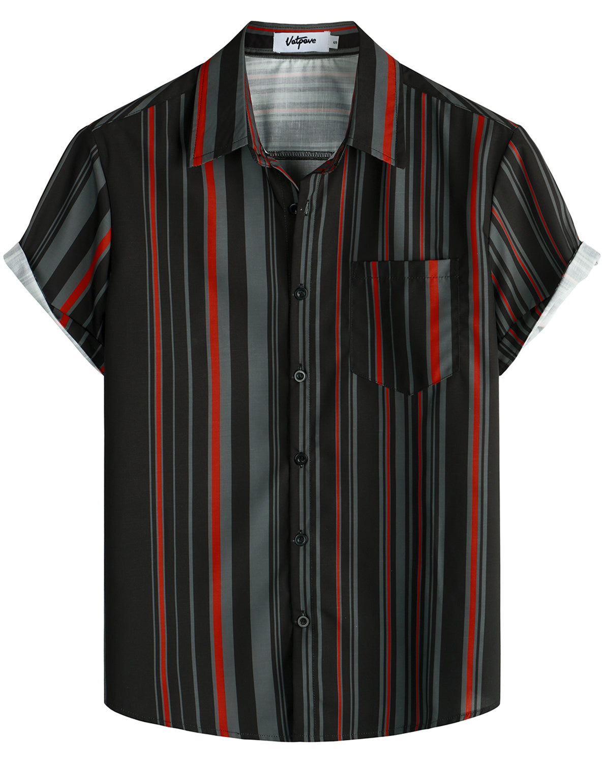 VATPAVE Mens Striped Hawaiian Shirts Casual Button Down Short Sleeve Summer Shirts