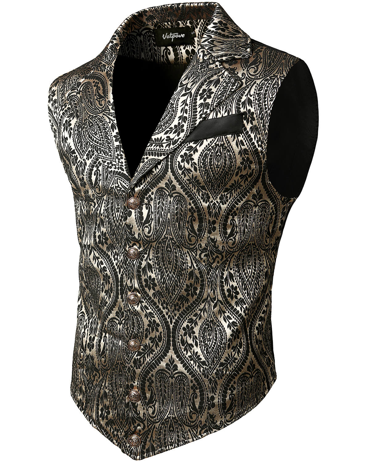 VATPAVE Mens Victorian Suit Vest Steampunk Gothic Waistcoat