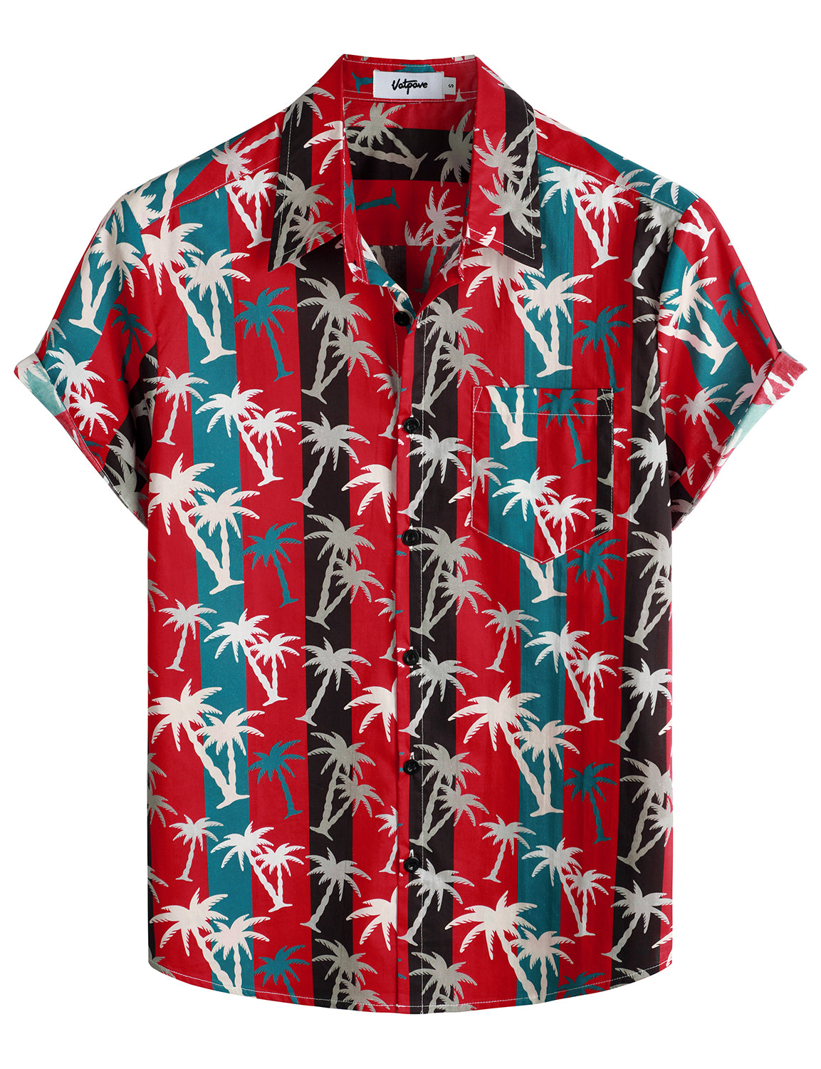 VATPAVE Mens Floral Hawaiian Shirt Casual Button Down Short Sleeve Aloha Beach Shirts