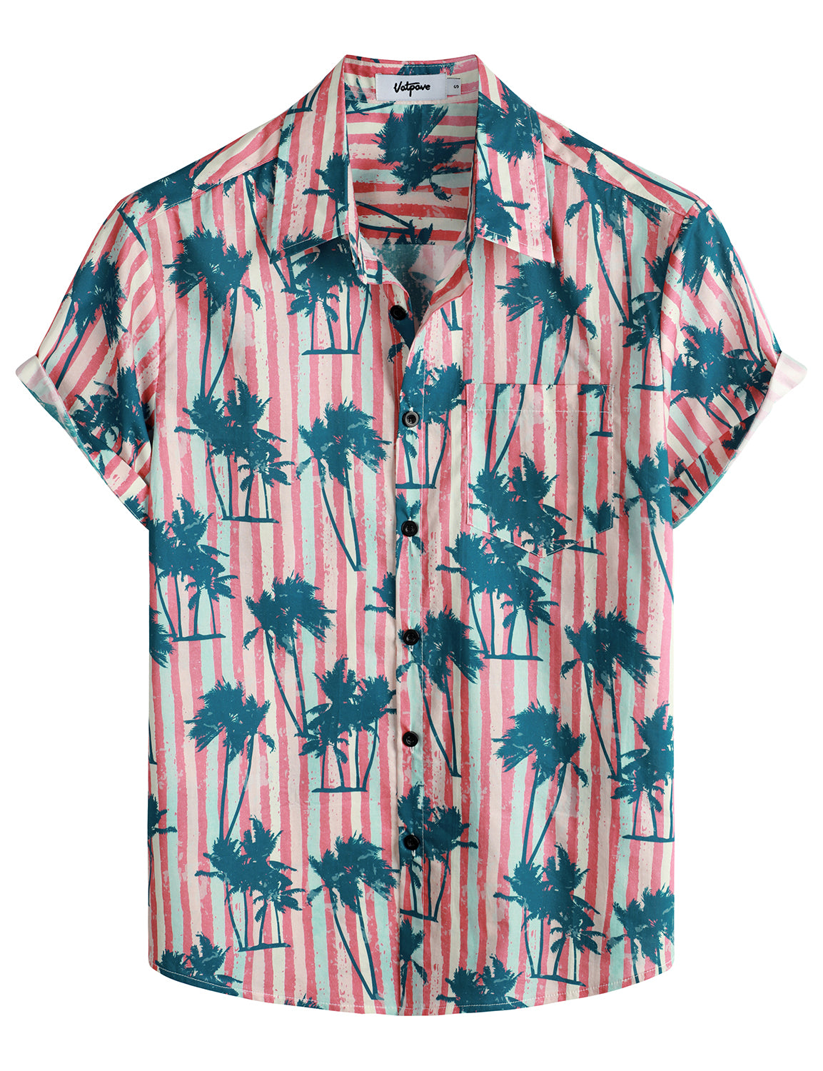 VATPAVE Mens Floral Hawaiian Shirt Casual Button Down Short Sleeve