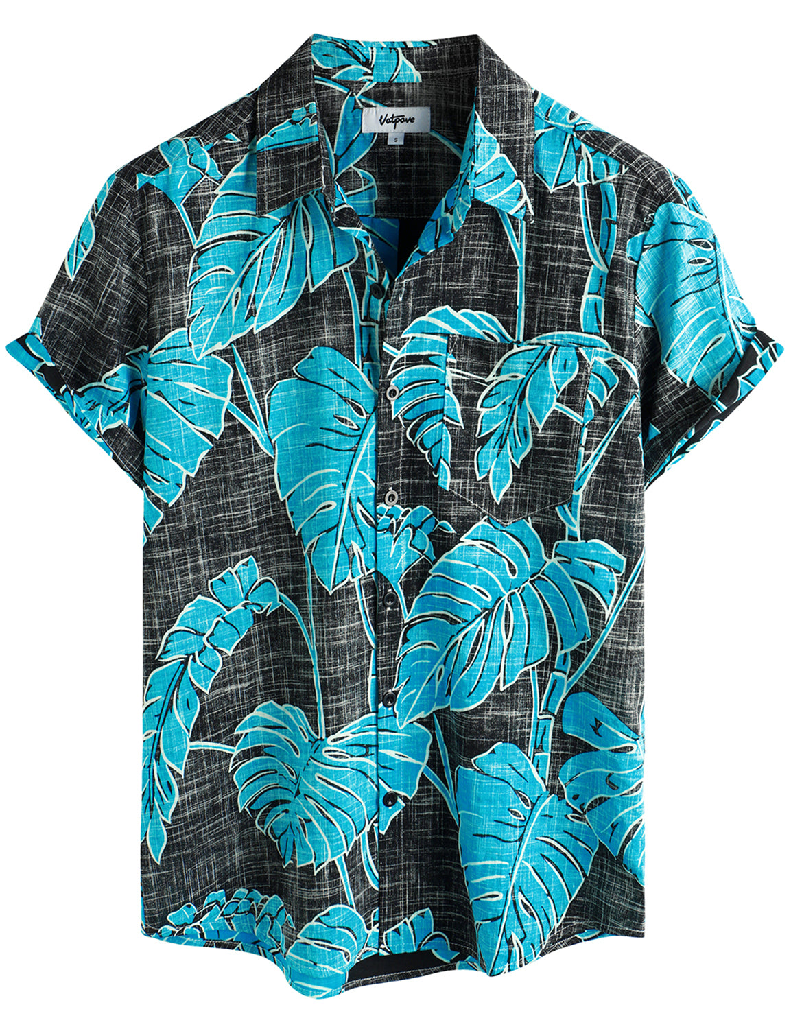 VATPAVE Mens Front Pocket Hawaiian Shirts Casual Short Sleeve Button Down Beach Shirts