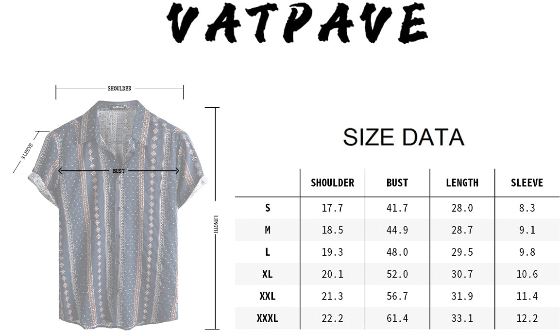 VATPAVE Mens Floral Hawaiian Shirts Short Sleeve Button Down Beach Shirts