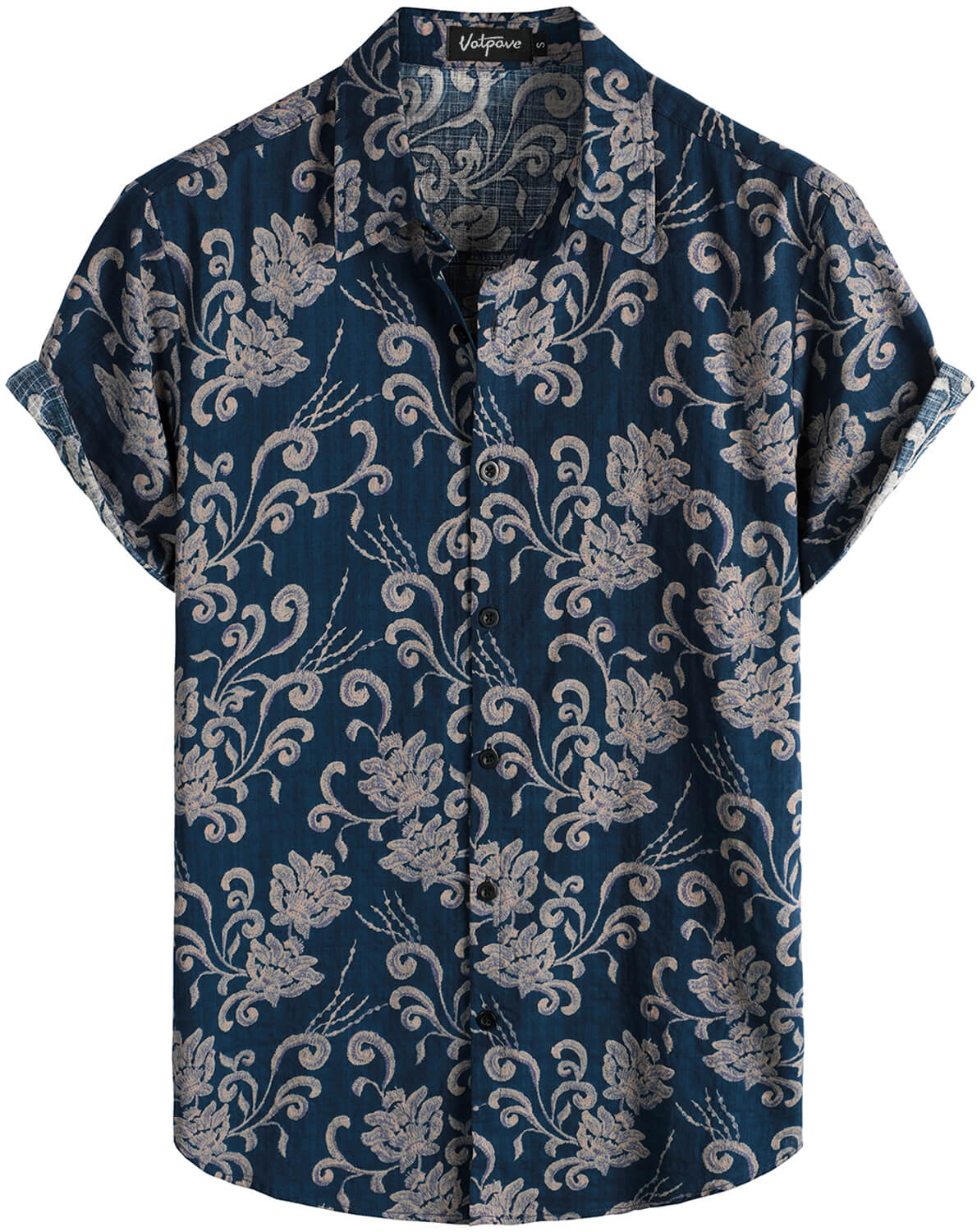 VATPAVE Mens Floral Hawaiian Shirts Short Sleeve Button Down Beach Shirts