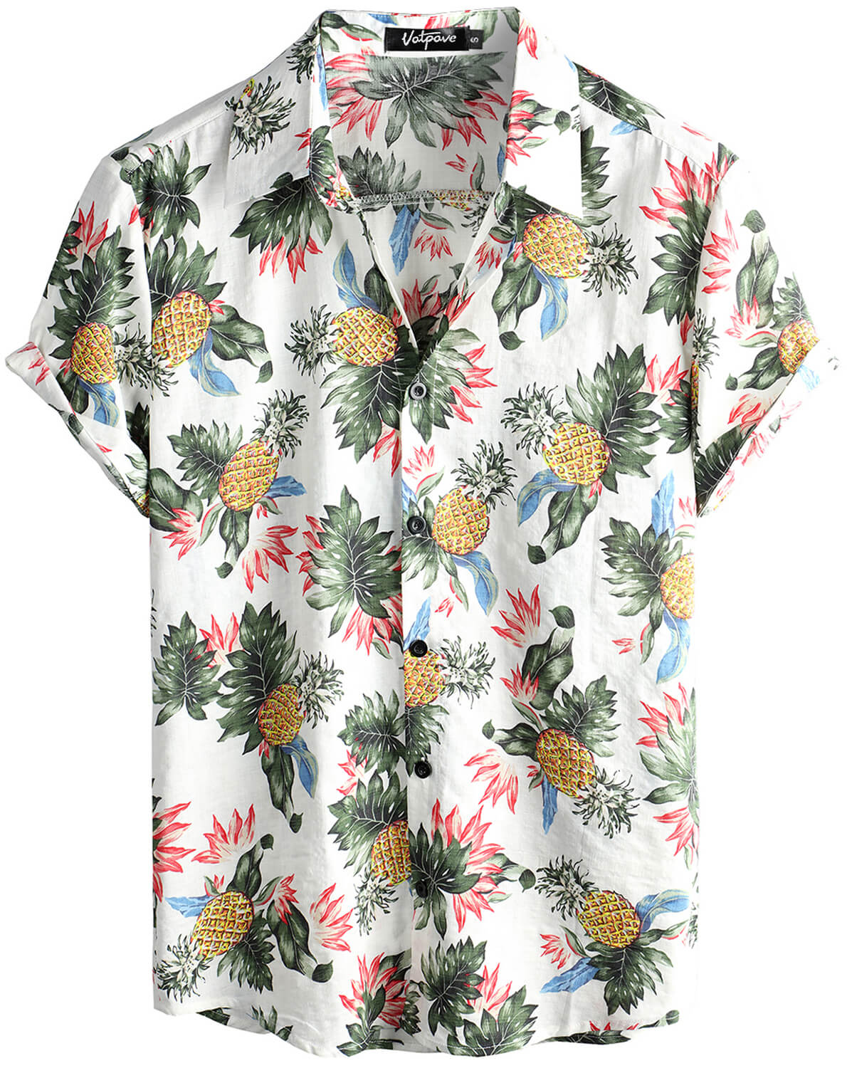 VATPAVE Mens Floral Hawaiian Shirts Short Sleeve Button Down Beach Shirts