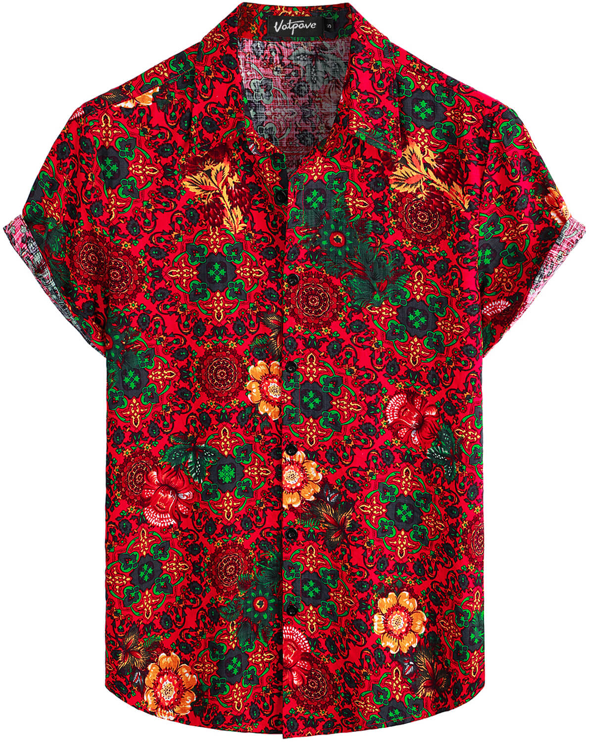 VATPAVE Mens Summer Tropical Shirts Short Sleeve Button Down Aloha Hawaiian Shirts