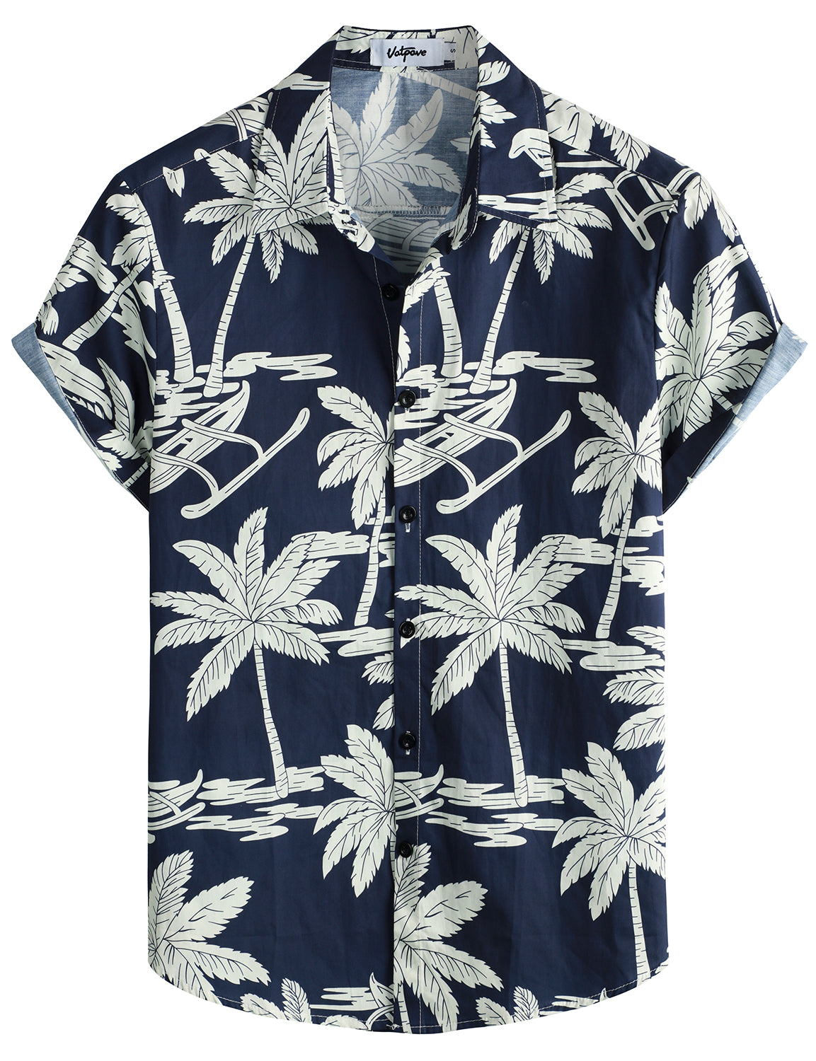 VATPAVE Mens 100% Cotton Hawaiian Shirts Button Down Short Sleeve Beach Shirts Summer Casual Aloha Shirts