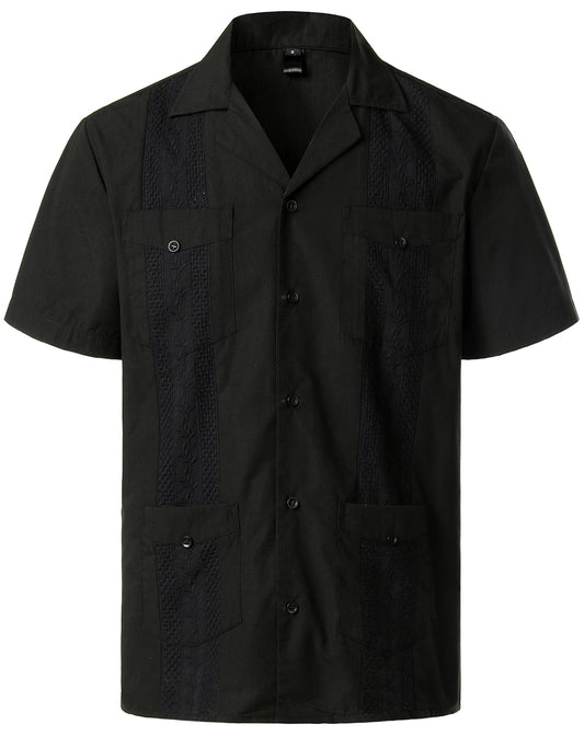 VATPAVE Mens Short Sleeve Button Down Cuban Guayabera Shirts